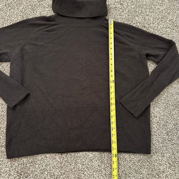 Athleta dark brown wool/cashmere knit turtleneck sweater size M - Picture 9 of 15